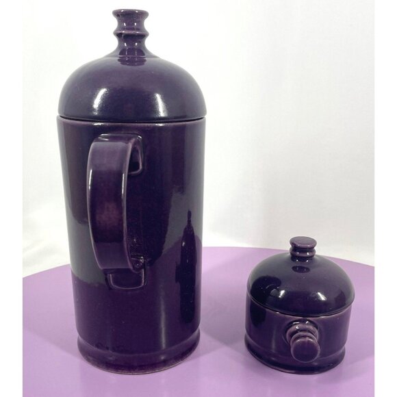 Vintage Ceramano MOD coffee pot, sugar bowl, purple West Germany Ceramano, set - Picture 5 of 10